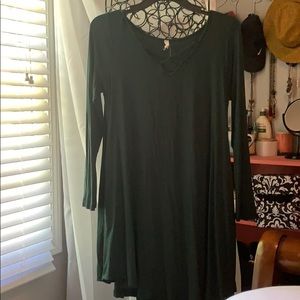 Dark green shift dress